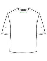 The Oversized Crop Tee - White - NSpiers - Center Chest Stacked & Back Neckline - Printed - Full Color