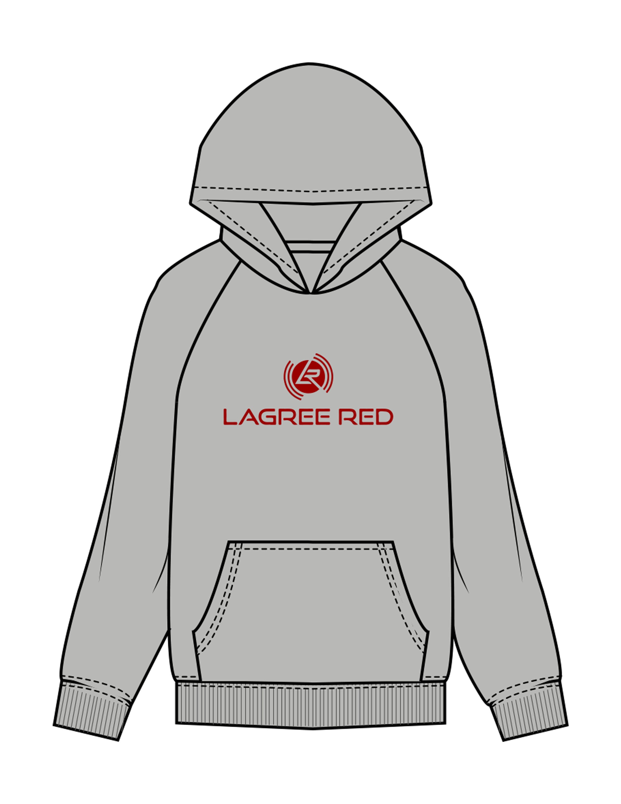The Mens Hoodie - Heather - Lagree Red - Chest Stacked - Printed - Red