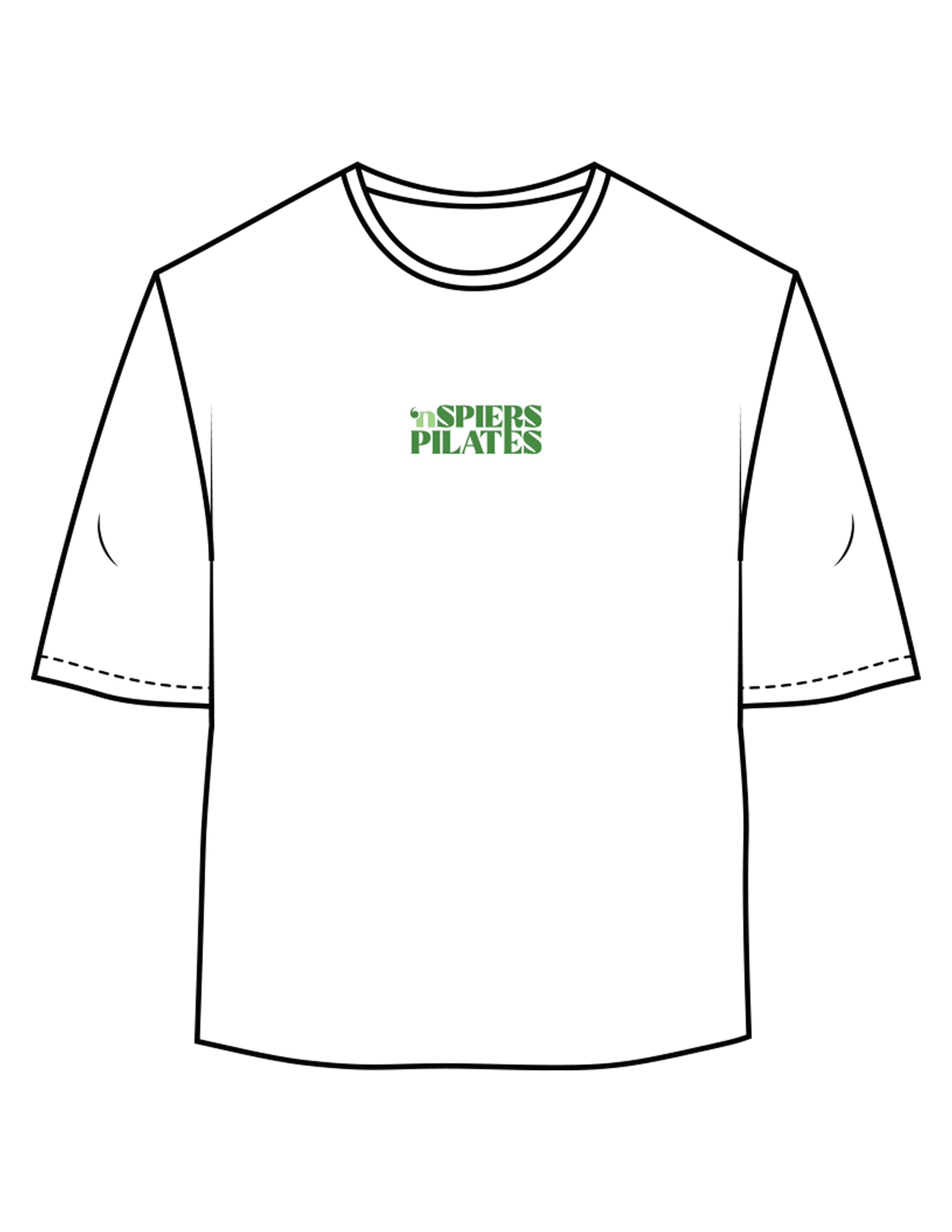 The Oversized Crop Tee - White - NSpiers - Center Chest Stacked & Back Neckline - Printed - Full Color