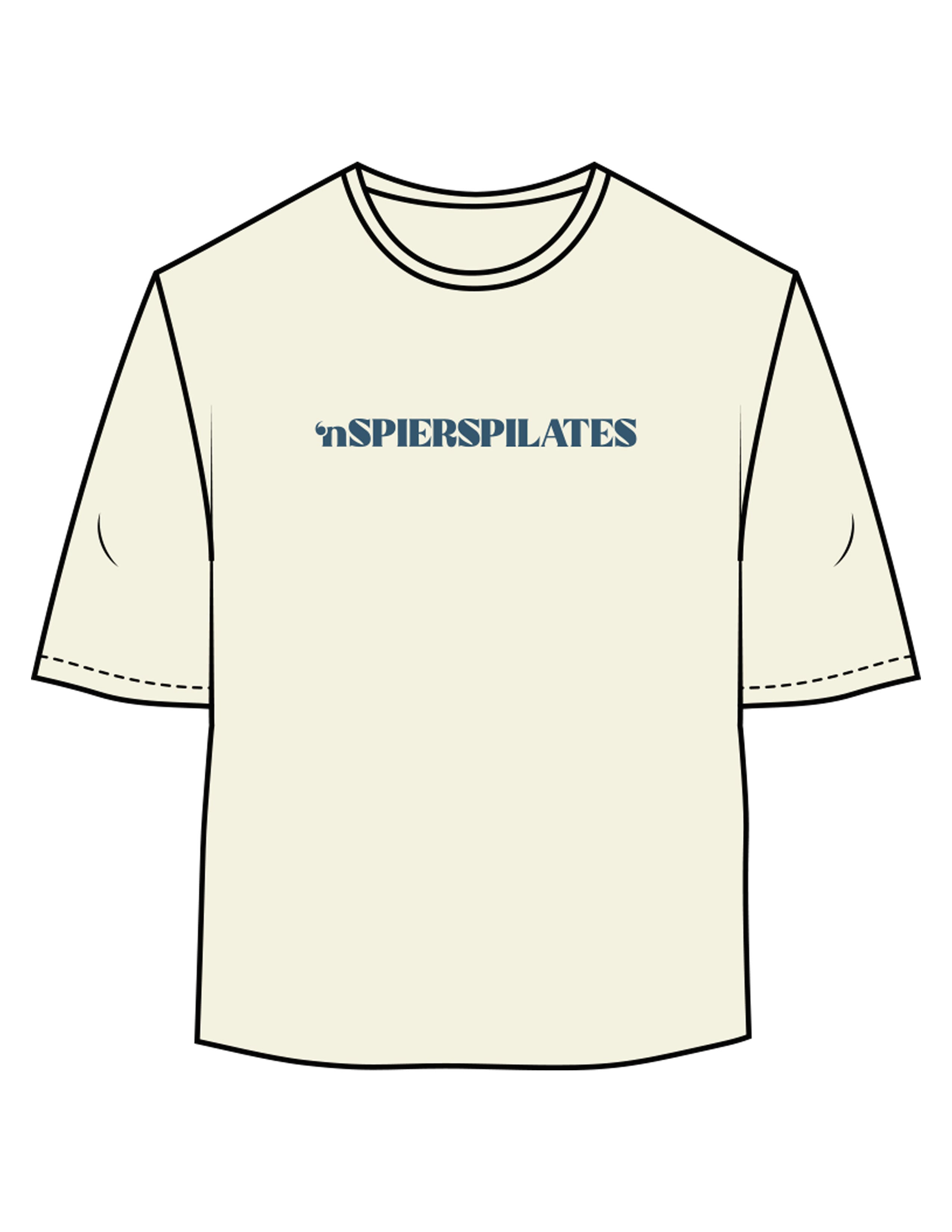 The Oversized Crop Tee - Butter - NSpiers - Center Chest & Back Neckline - Printed - Navy
