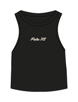 The Micro Rib Racer Crop - Black - Pulse 712 - Center Chest - Printed - Off White
