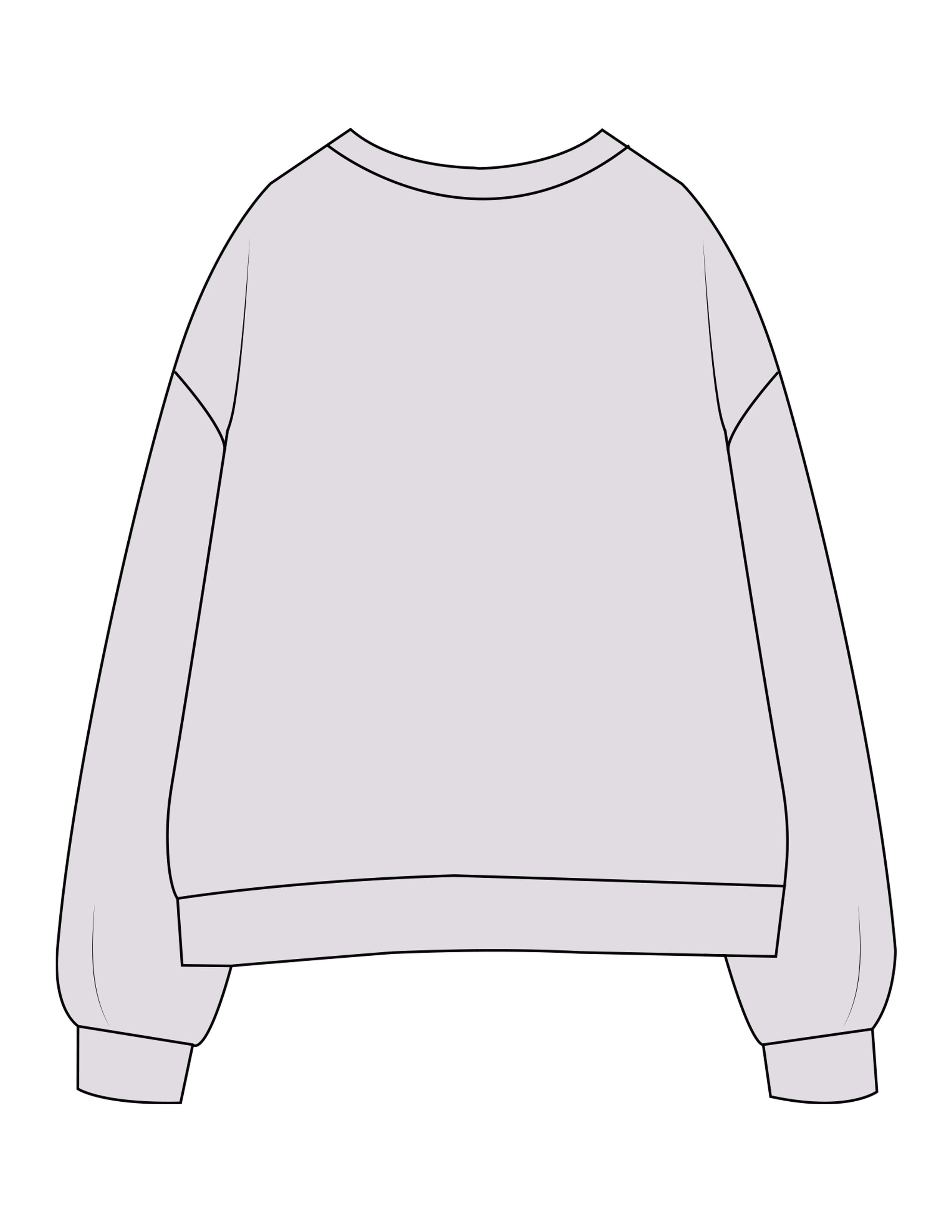 The Womens Crewneck - Orchid - Pulse 712 - Center Chest Stacked - Printed - Plum