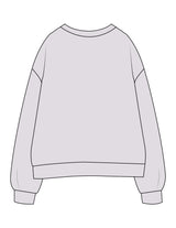 The Womens Crewneck - Orchid - Pulse 712 - Center Chest Stacked - Printed - Plum