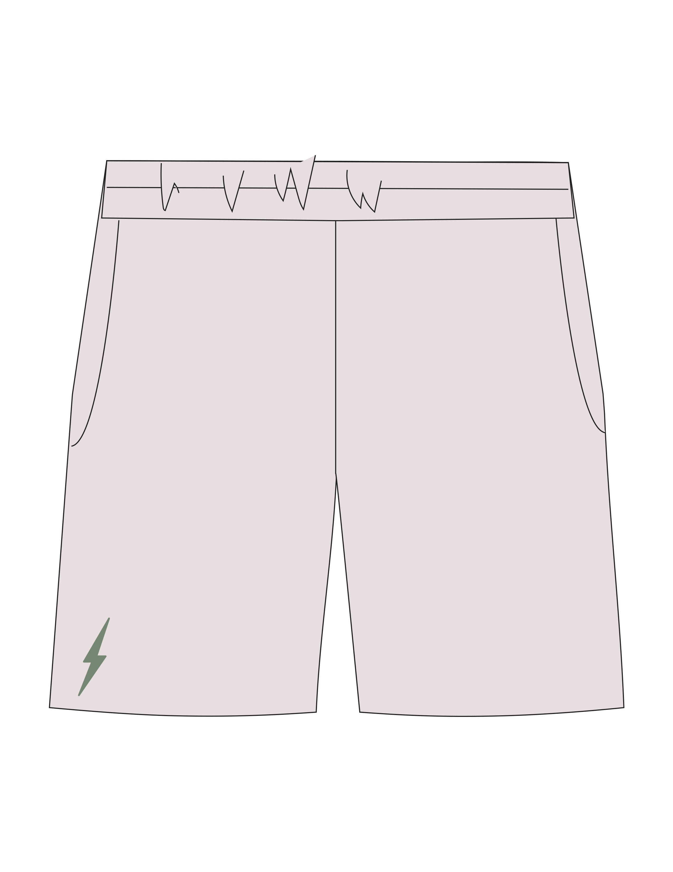 The Mens Sweat Shorts - Bone - RECHARGED PILATES - Front Left Corner - Printed - Sage