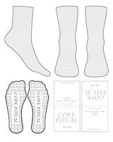 The 3/4 Crew Sock - Heather - Core Ritual - Toe & Ankle Icon (Embroidered) - Transparent Circle Grip - White