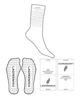 The Slouch Sock - White - LagreeMixx - Ankle & Transparent Circle Grip - Sew