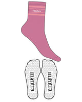The 3/4 Crew Sock - L18 - Mantra - Ankle with Border - Transparent Heart Grip - Full Color