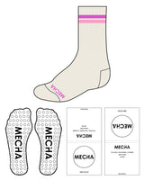 The Crew Sock - Off White - MECHA - Top Lining & Bottom - Circle Transparent Grip  - Full Color