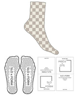 The 3/4 Crew Sock - Tan - Slo x Form - Checkered - Tan Triangle Grip - Off White