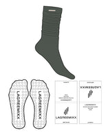 The Slouch Sock - Forest - LagreeMixx - Ankle & Transparent Circle Grip - Sew