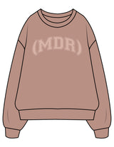 The Womens Crewneck - Clay - The Studio MDR - Center Chest Arc - Printed - Dusty Rose