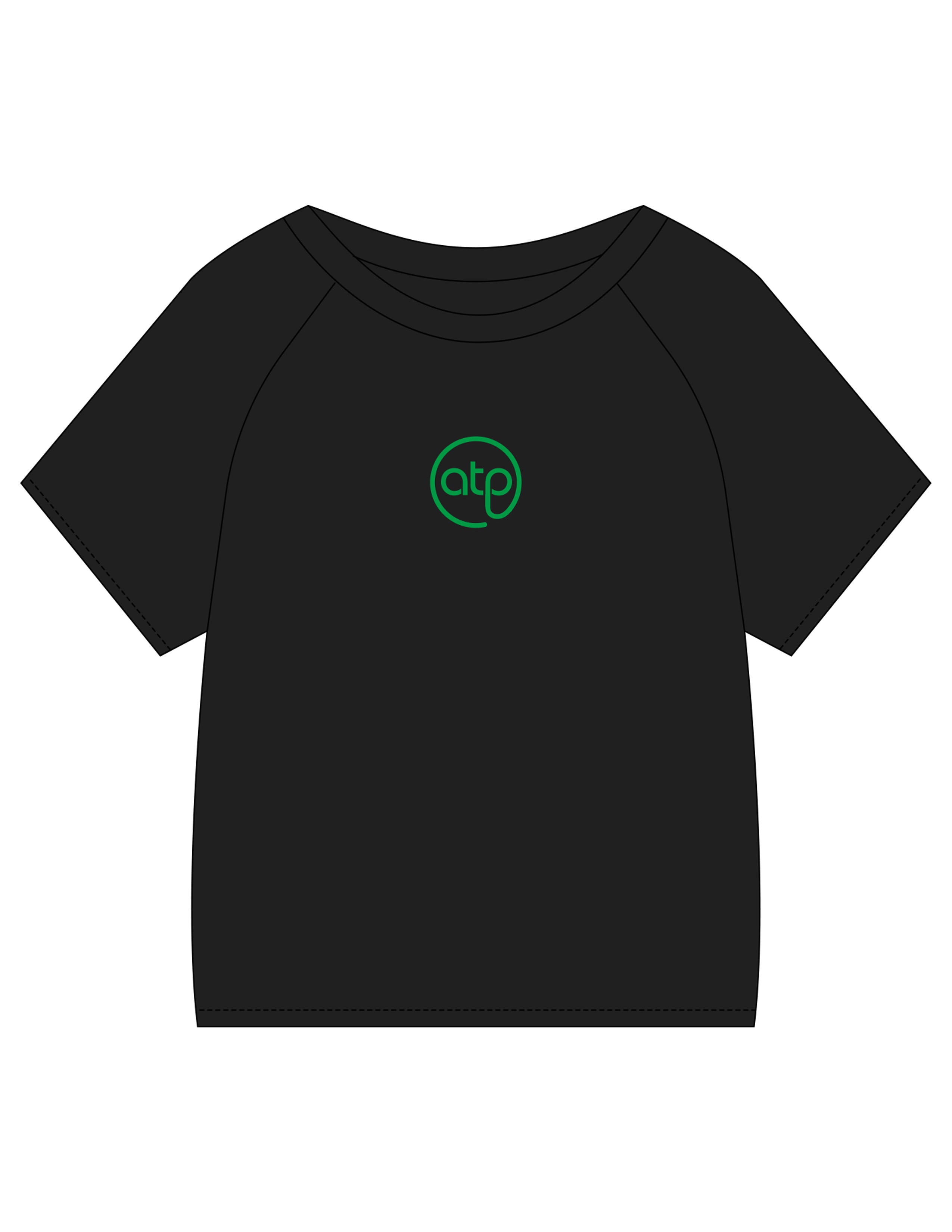 The Kids Tee - Black - ATP - Center Chest Round - Printed - Green