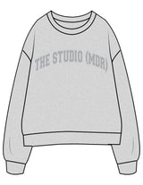 The Womens Crewneck - Heather - The Studio MDR - Center Chest Arc - Printed - Gray