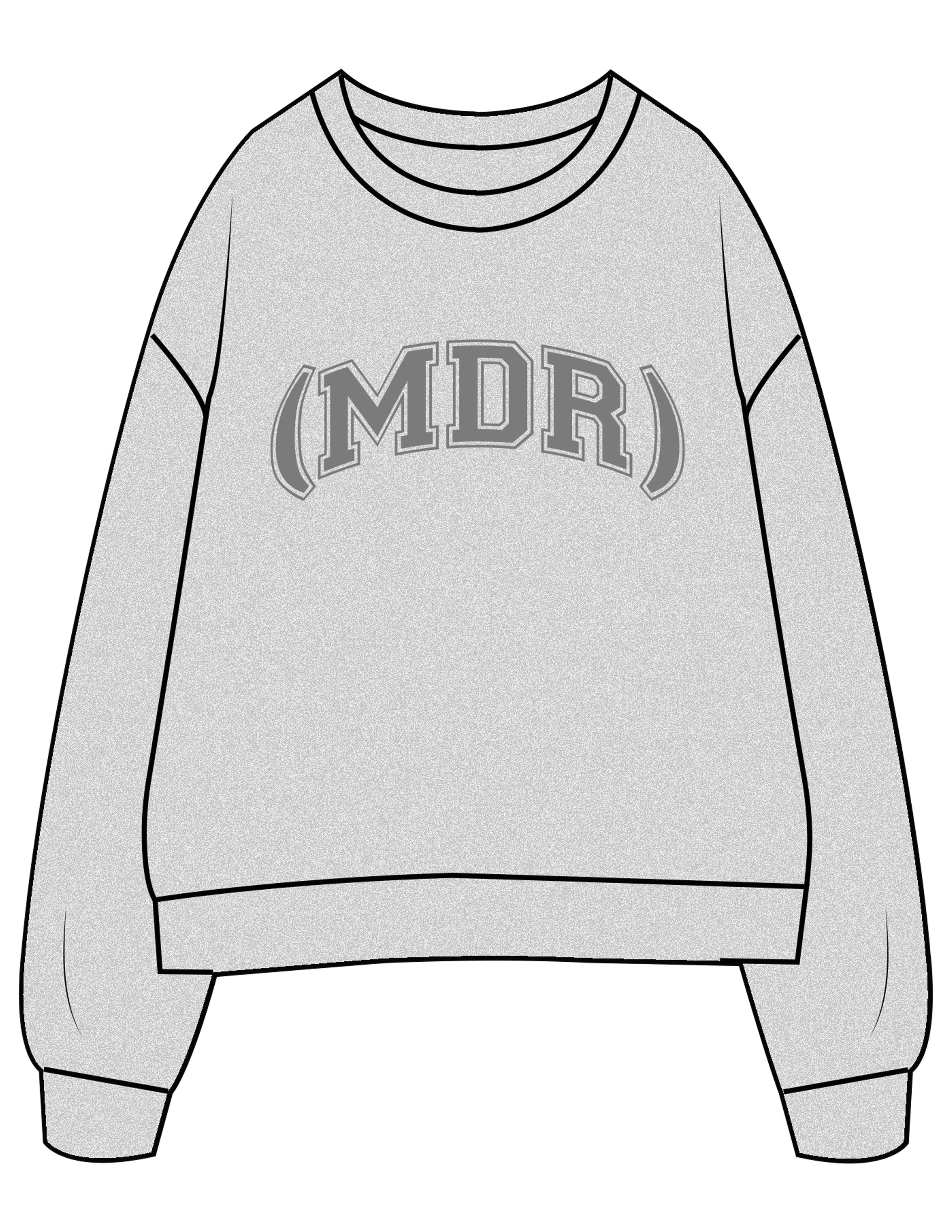 The Womens Crewneck - Heather - The Studio MDR - Center Chest Arc (MDR) - Printed - Charcoal