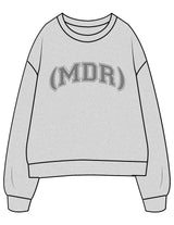 The Womens Crewneck - Heather - The Studio MDR - Center Chest Arc (MDR) - Printed - Charcoal