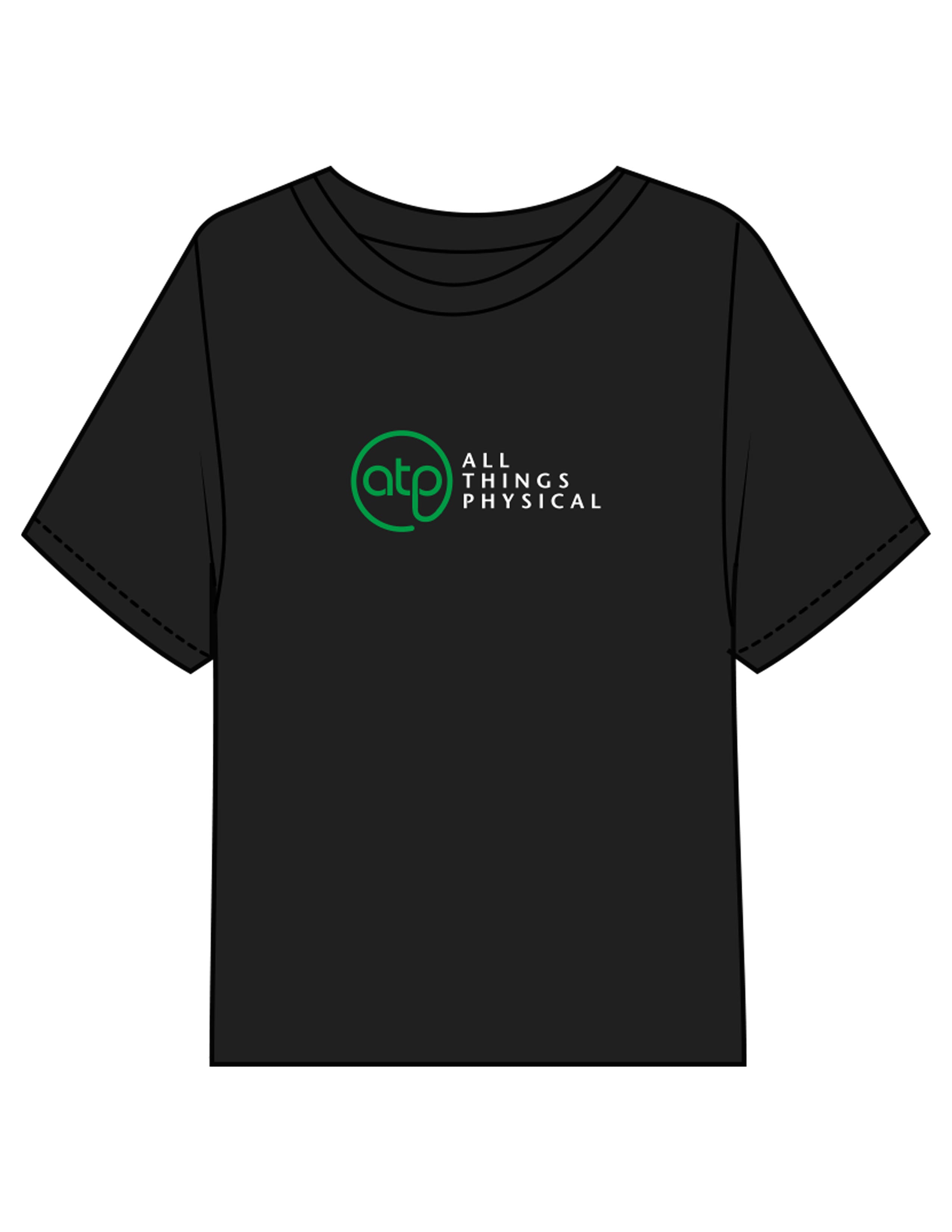 The Midweight Crop Tee - Black - ATP - Center Chest Stacked - Printed - Full Color