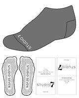The Ankle Sock - Charcoal - STUDIO 7 - Bottom - Hexagon Grip - White