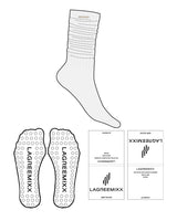 The Slouch Sock - White Heather - LagreeMixx - Ankle & Transparent Circle Grip - Sew