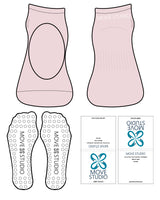 The Ballet Sock - Pink L58 - Move Studio Pilates - Back - White Circle Grip - White