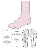 The Crew Sock - Light Pink - Flowcorps - Top Stacked - White Heart Grip - Embroidered White