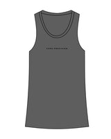 The Recycled Womens Tank - Charcoal Heather - Core Precision - Center Chest - White
