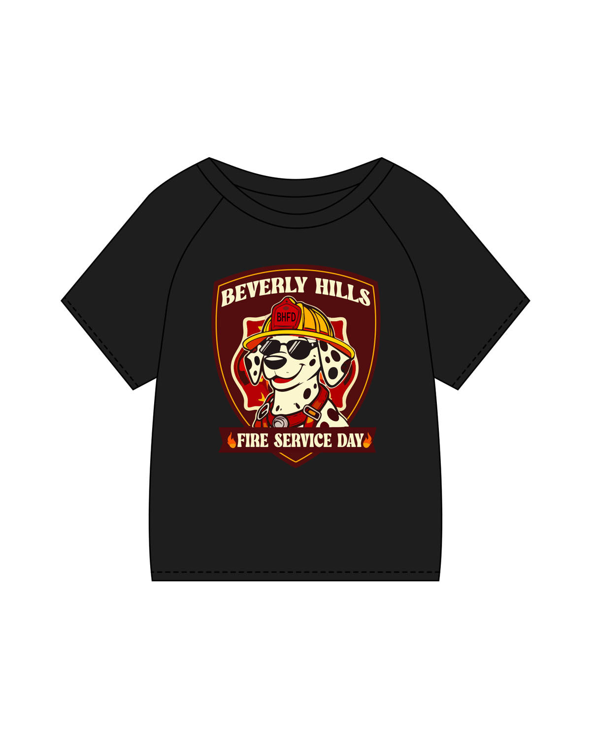 The Kids Tee - Black - Beverly Hills - Center Chest - "Dog" - Printed - Full Color