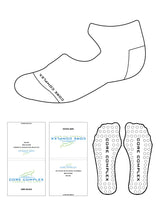 The Ballet Sock - White - Core Complex - Bottom Text - Black - Circle Shape - Black Grip