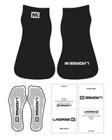 The Ankle Sock - Black - Lagree Mi - Toe & Ankle " Mi " - White Hexagon Grip - White