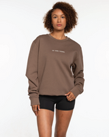 The Mens Classic Crewneck - Walnut - Bodyrok Employee - Center Chest Embroidered - Back Neckline Printed - Off White
