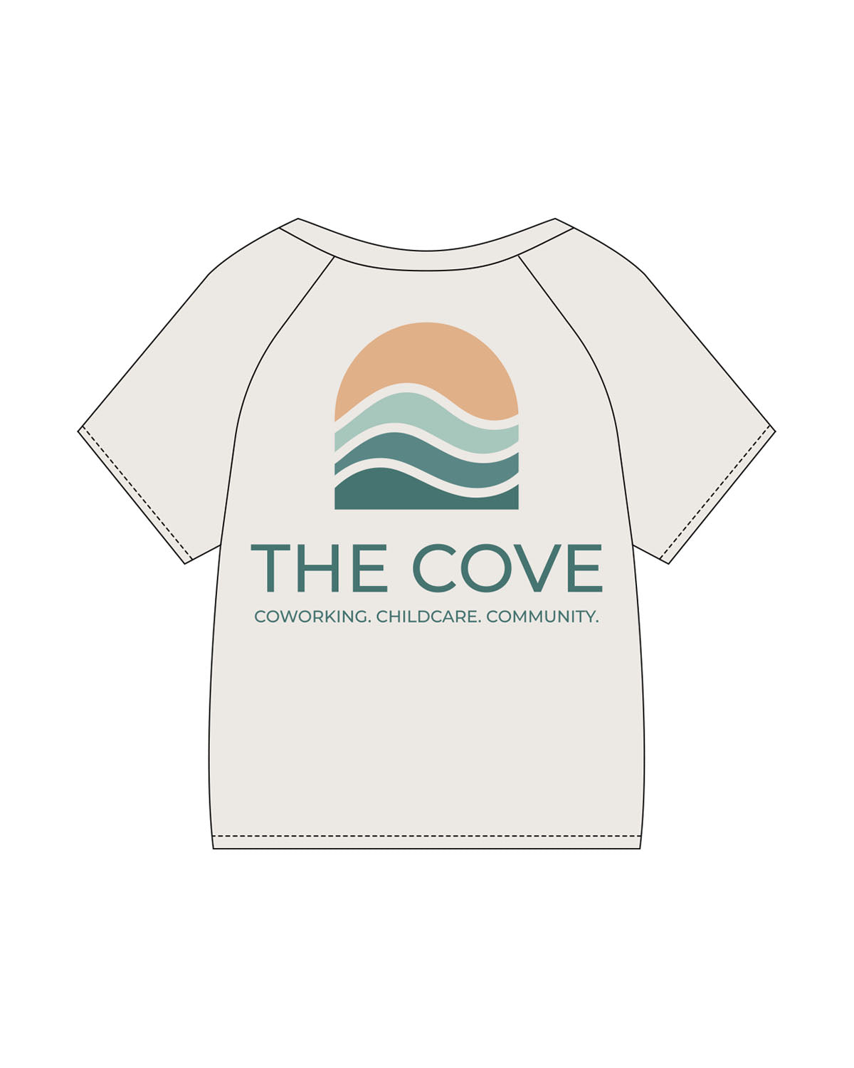 The Kids Tee - Bone - The Cove - Left Chest - Back Center Stacked - Printed - Full Color