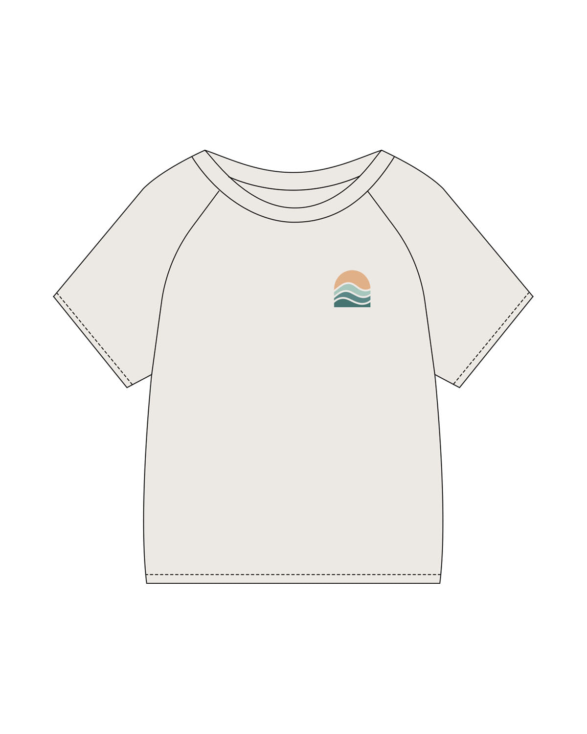 The Kids Tee - Bone - The Cove - Left Chest - Back Center Stacked - Printed - Full Color
