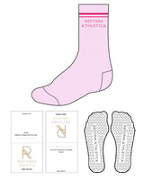 The Crew Sock - Baby Pink - Reform Athletica  - Top Two Lines - Center Stacked - Magenta