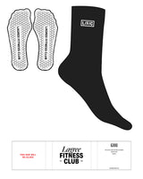 The Crew Sock - Black - LFC - Top Logo Boxed - Embroidered - White - Hexagon Shape Grip - White