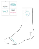 The Crew Sock - White - Squeeze Massage - Tip and Top - Squeeze Blue