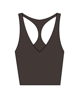 The Racer Tank - Cafe - Reform Athletica - Back Neckline - R - White