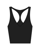 The Racer Tank - Black - Reform Athletica - Back Neckline - R - White