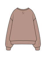 The Womens Crewneck - Clay - Reform Athletica - Center Chest & Back Neckline - R - Tone on Tone