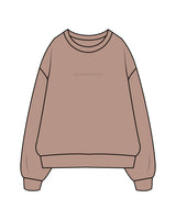The Womens Crewneck - Clay - Reform Athletica - Center Chest & Back Neckline - R - Tone on Tone