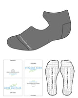 The Ballet Sock - Charcoal - Core Complex - Bottom Text - White - Circle Shape - White Grip