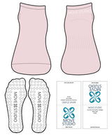 The Ankle Sock - Pink L58- Move Studio Pilates - Back - White Circle Shape Grip - White