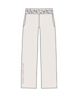 The Straight Leg Sweatpant - Bone - New Mom School - Right Bottom Leg - Printed - Tone on Tone