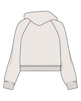 The Womens Crop Hoodie - Bone - R.M.W.I - Center Chest - Printed - Brown