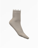 The Daily Pilates 3/4 Crew Sock - Oat Milk - Ruffle