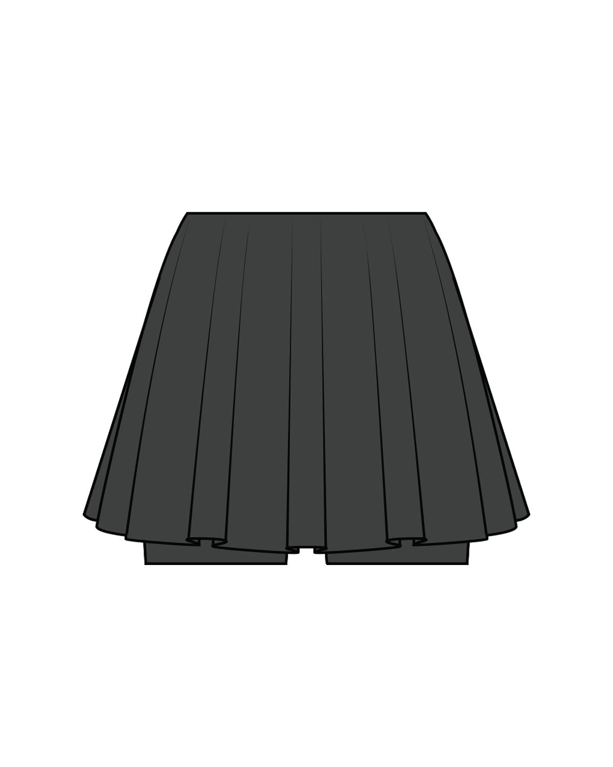 The Basic Skort - Grey - Team Sculpted - Left Leg - Printed - White