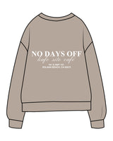 The Midweight Unisex Crewneck - Washed Cement - Kafe'sito - Center Chest Side & Back - Printed - White