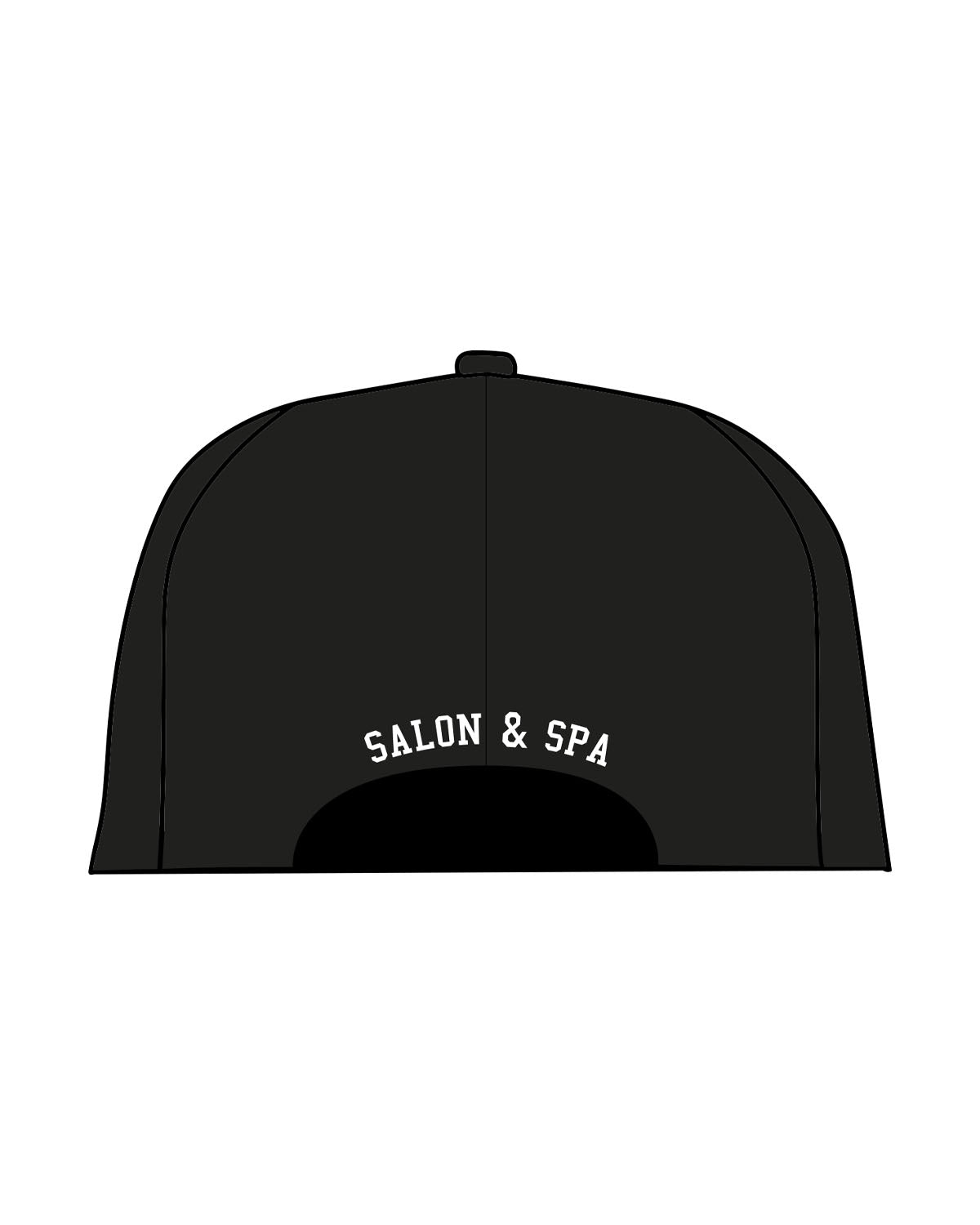The Canvas Cap - Black - Capelli Salon & Spa - Front & Back Text - Puff Stich Front - Embroidered - White