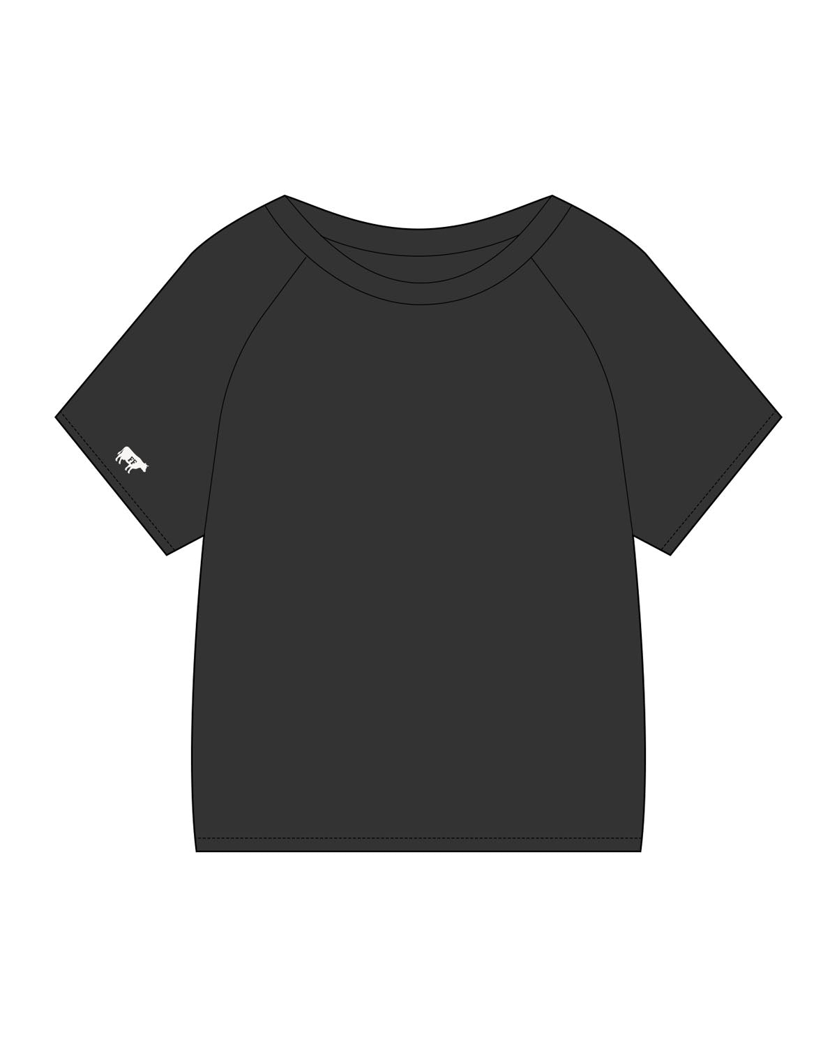 The Kids Heavyweight Tee - Washed Black - FadeFarm - Right Sleeve  - Printed - Full Color