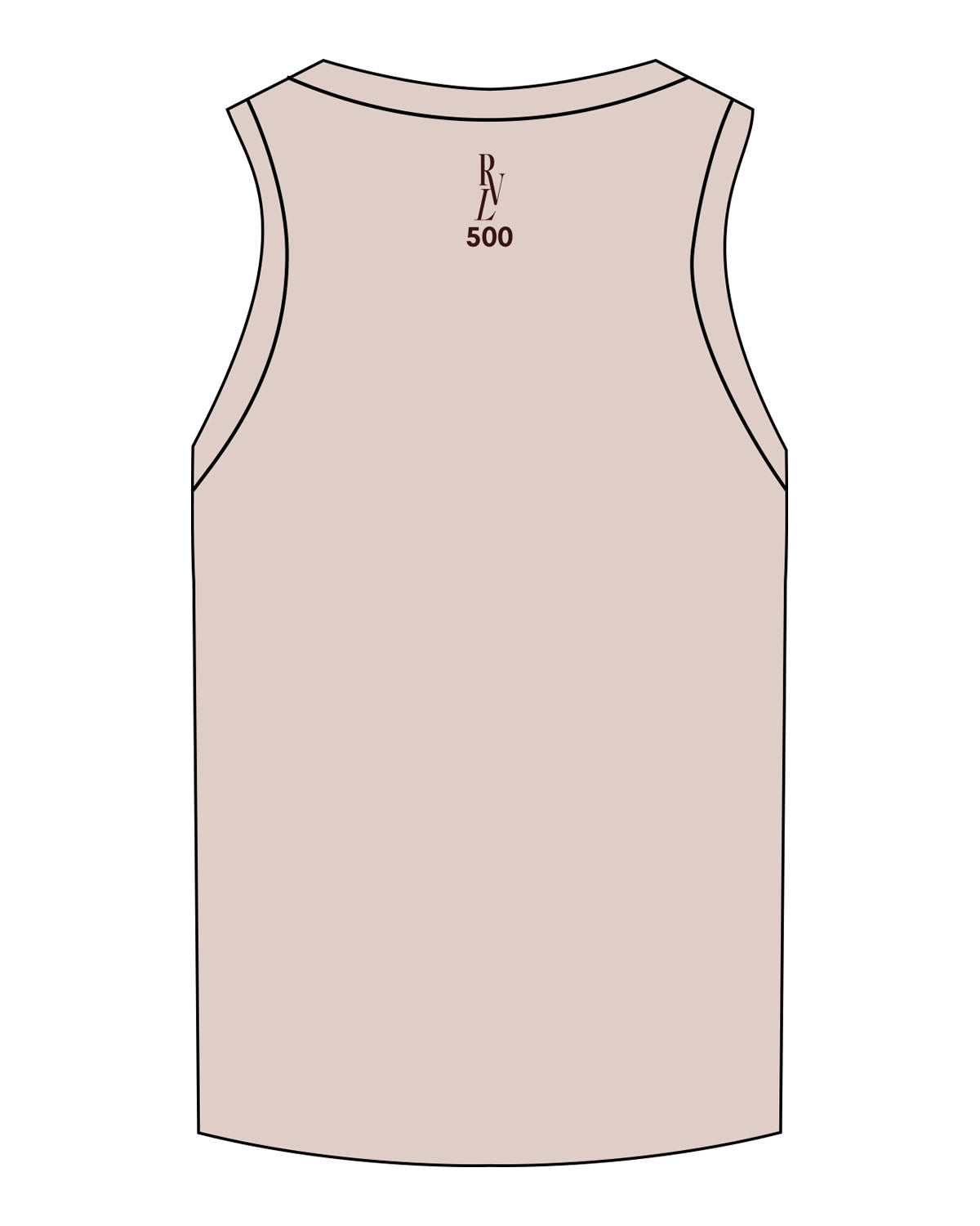 The Micro Rib Full Length Tank - Taupe Heather - Revel Method - Center Chest Stacked - Back Neckline - Printed - Maroon