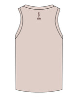 The Micro Rib Full Length Tank - Taupe Heather - Revel Method - Center Chest Stacked - Back Neckline - Printed - Maroon