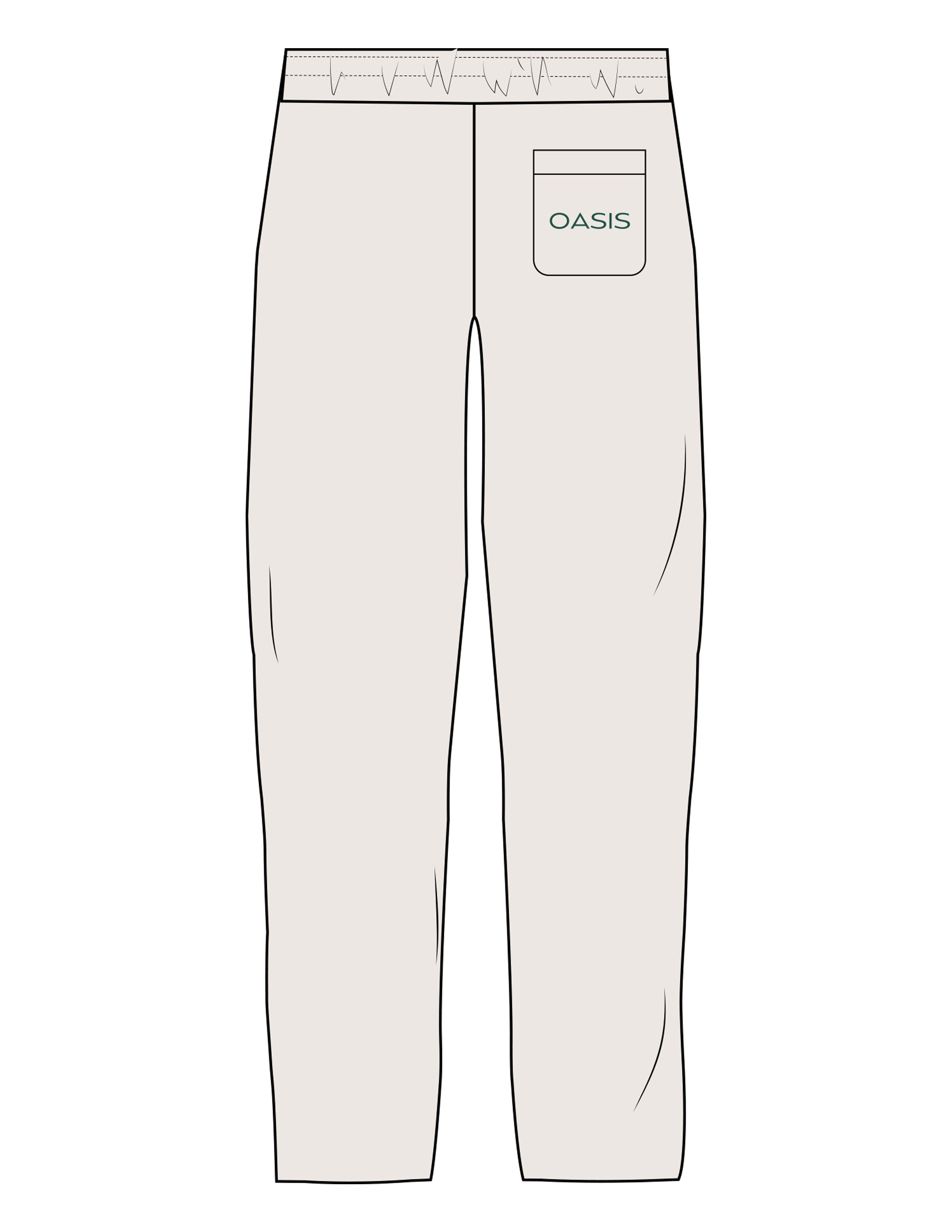 The Straight Leg Sweatpant - Bone - OCWC - Back Pocket - Printed - Leaf